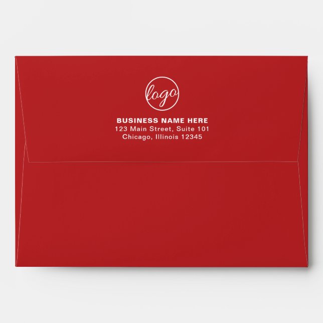 Simple Company Branding Business Logo Red Envelope (Back (Top Flap))