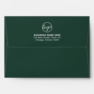 Simple Company Branding Forest Green Logo Business Envelope