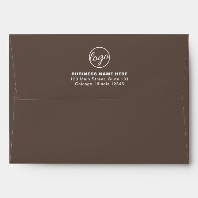 Simple Company Branding Logo Brown Business Envelope (Back (Top Flap))