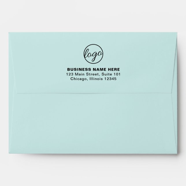Simple Company Branding Logo Turquoise Business Envelope (Back (Top Flap))