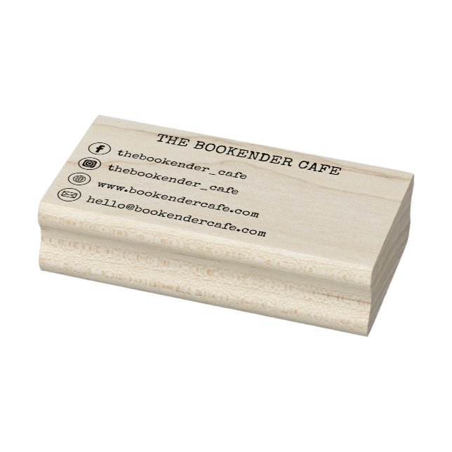 Simple Company Business Card Social Media  Rubber Stamp (Stamp)