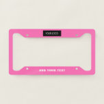 Simple Company Business Logo Branded Hot Pink License Plate Frame<br><div class="desc">Modern minimalist customizable business, company, and corporate logo gifts. Add your logo or image to this modern, elegant minimalist company design. You can simply add your company logo, image, or personal photo. Editable logo or photo business or individual personal gift for a friend, co-worker, or anyone else. Customizable company business...</div>