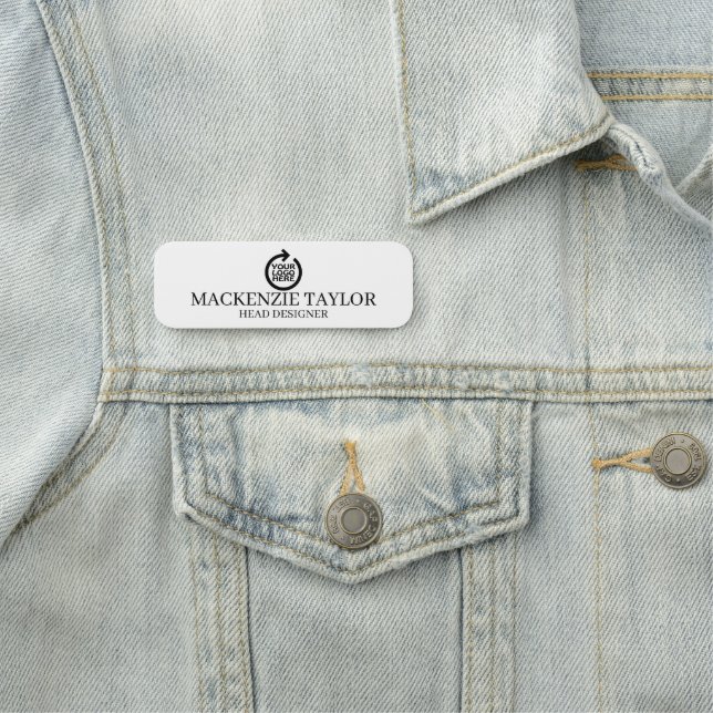 Simple Company Employee Personalized Logo Name Tag (In Situ)