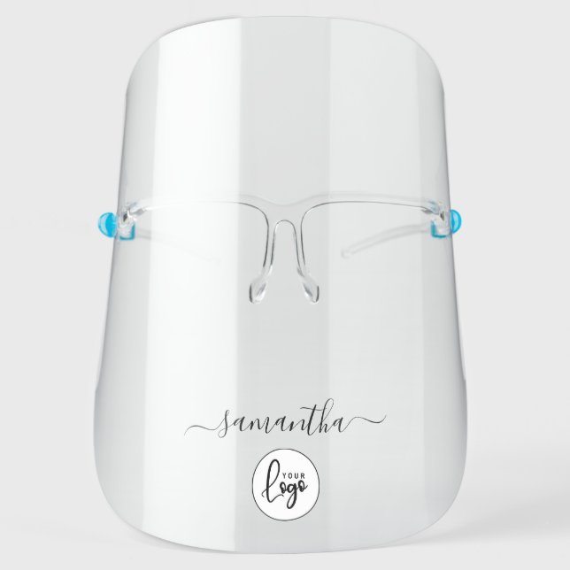 Simple Company Logo And Name Face Shield (Front)
