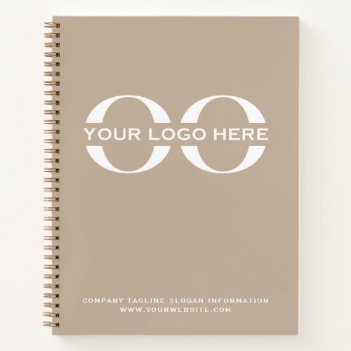 Simple Company Logo Beige Notebook