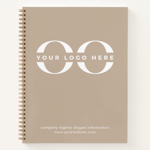 Simple Company Logo Beige Notebook
