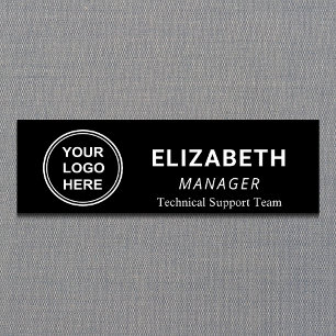 Simple Company Logo Black Name Tag