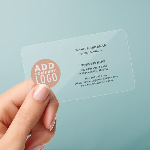 Simple Company Logo Employees Clear Business Cards