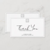 Thank You For Purchase Business Logo Company Name Note Card