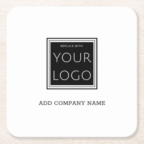 Simple Company Logo Promotional Square Paper Coaster