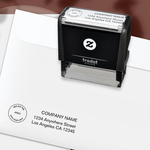 Simple Company Logo Return Name Address  Self_inking Stamp
