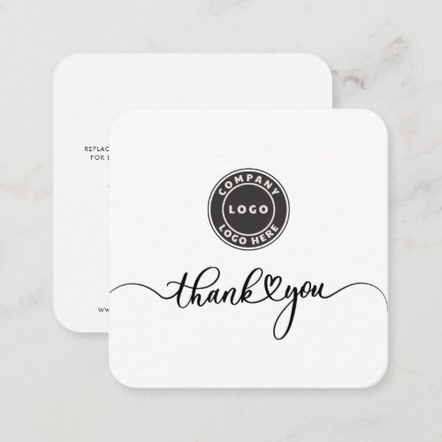 Simple Company Logo Script Business Thank You Note Card