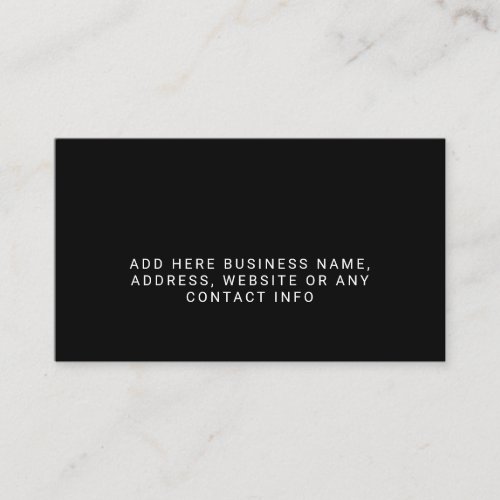 Simple Company Logo Total Black Business Card