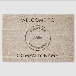 Simple Company Logo Welcome To Business  Fiber Doormat