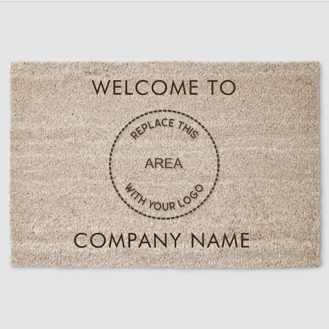 Simple Company Logo Welcome To Business  Fiber Doormat (Front)