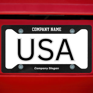 Simple Company Name & Slogan Typography,Business  License Plate Frame