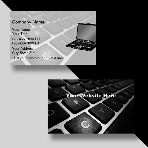 Customizable Simple Computers Business Cards