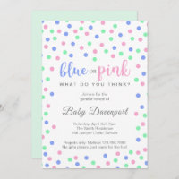 Simple Confetti Cute Gender Reveal Invitation