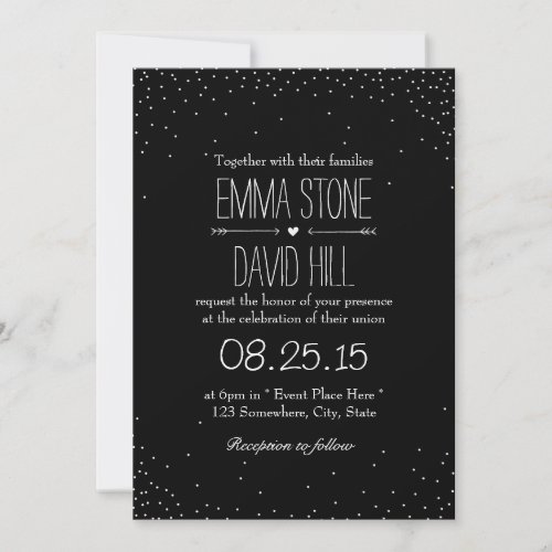 Simple Confetti Dots Wedding Invitations 5" X 7" Invitation Card