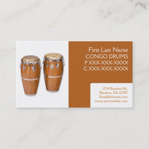 Simple congo drums music business cards