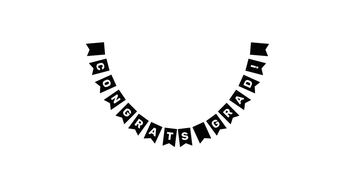 Simple Congrats Grad Graduation Party Black Bunting Flags | Zazzle