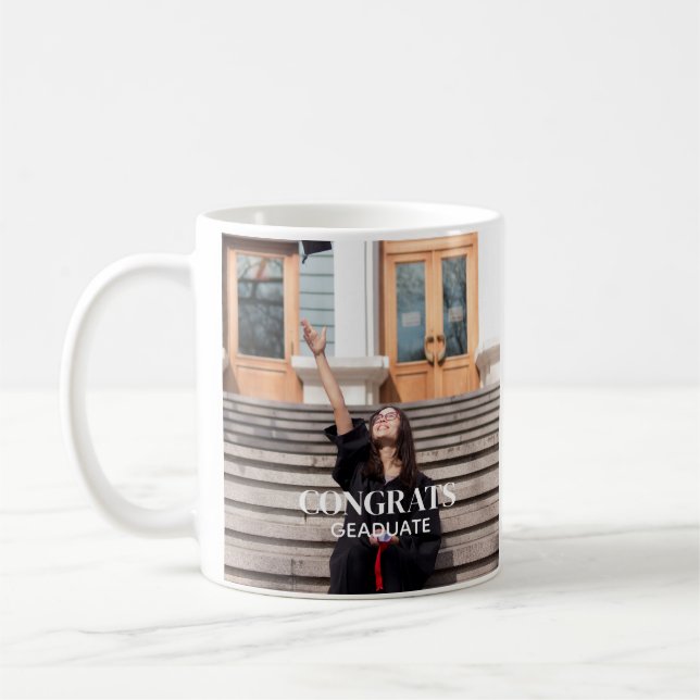 Simple Congrats graduate custom photo Coffee Mug (Left)