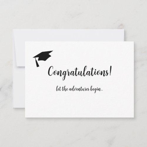 Simple Congratuations Graduation Card with Cap