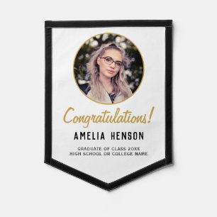 Simple Congratulations Graduate Photo Graduation Pennant