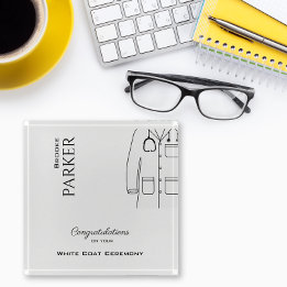 Simple Congratulations White Coat Ceremony Paperweight