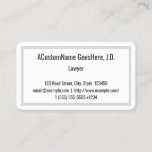 [ Thumbnail: Simple, Conservative Lawyer Business Card ]
