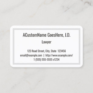 Simple, Conservative Lawyer Business Card