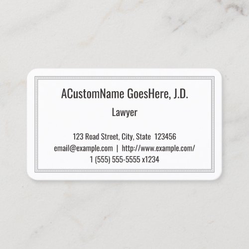Simple Conservative Lawyer Business Card