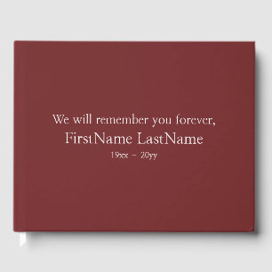 Simple, Conservative Memorial Guest Book