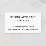 [ Thumbnail: Simple, Conservative Orthodontist Business Card ]