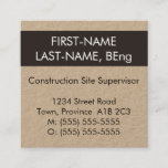 [ Thumbnail: Simple Construction Site Supervisor Business Card ]