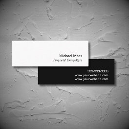 Simple Consultant Black White Mini Business Card
