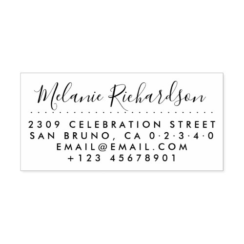 Simple Contact Information Return Address Rubber Stamp