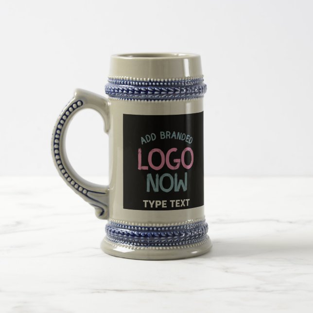 SIMPLE CONTEMPORARY CLEAN BLACK FASHIONABLE CLIENT BEER STEIN (Left)