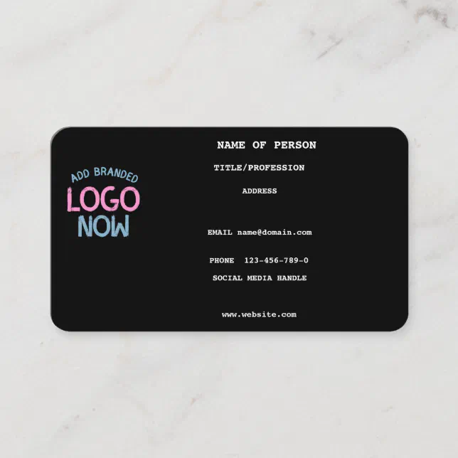 SIMPLE CONTEMPORARY CLEAN BLACK FASHIONABLE CLIENT BUSINESS CARD | Zazzle