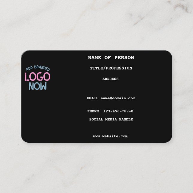 SIMPLE CONTEMPORARY CLEAN BLACK FASHIONABLE CLIENT BUSINESS CARD (Front)