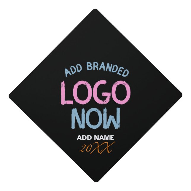 SIMPLE CONTEMPORARY CLEAN BLACK FASHIONABLE CLIENT GRADUATION CAP TOPPER (Front)