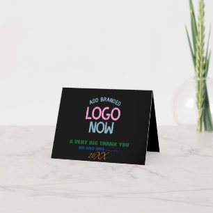 SIMPLE CONTEMPORARY CLEAN BLACK FASHIONABLE CLIENT LETTERPRESS THANK YOU CARD