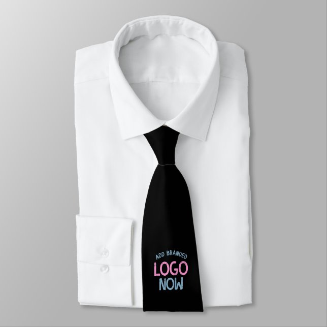 SIMPLE CONTEMPORARY CLEAN BLACK FASHIONABLE CLIENT NECK TIE (Tied)