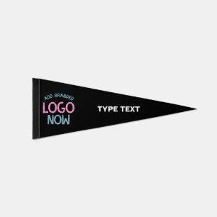 SIMPLE CONTEMPORARY CLEAN BLACK FASHIONABLE CLIENT PENNANT FLAG