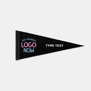 SIMPLE CONTEMPORARY CLEAN BLACK FASHIONABLE CLIENT PENNANT FLAG