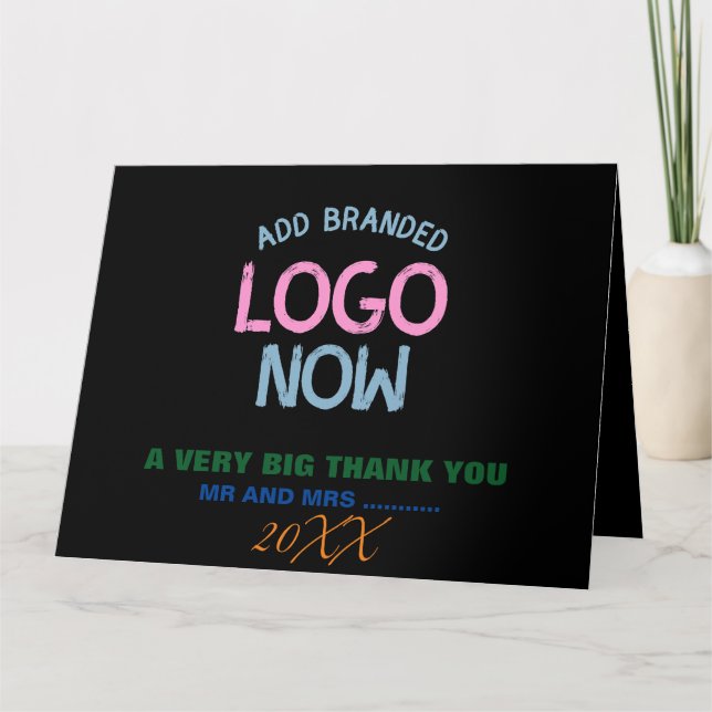 SIMPLE CONTEMPORARY CLEAN BLACK FASHIONABLE CLIENT THANK YOU CARD (Front)