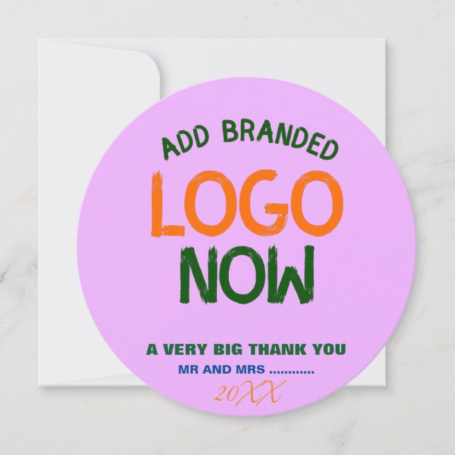 SIMPLE CONTEMPORARY CLEAN MAUVE FASHIONABLE CIRCLE THANK YOU CARD (Front)