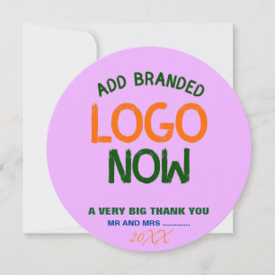 SIMPLE CONTEMPORARY CLEAN MAUVE FASHIONABLE CIRCLE THANK YOU CARD