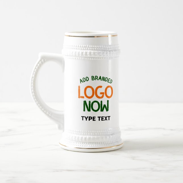 SIMPLE CONTEMPORARY CLEAN WHITE FASHIONABLE CLIENT BEER STEIN (Left)