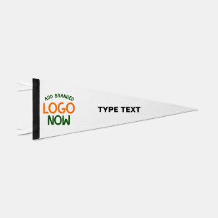 SIMPLE CONTEMPORARY CLEAN WHITE FASHIONABLE CLIENT PENNANT FLAG